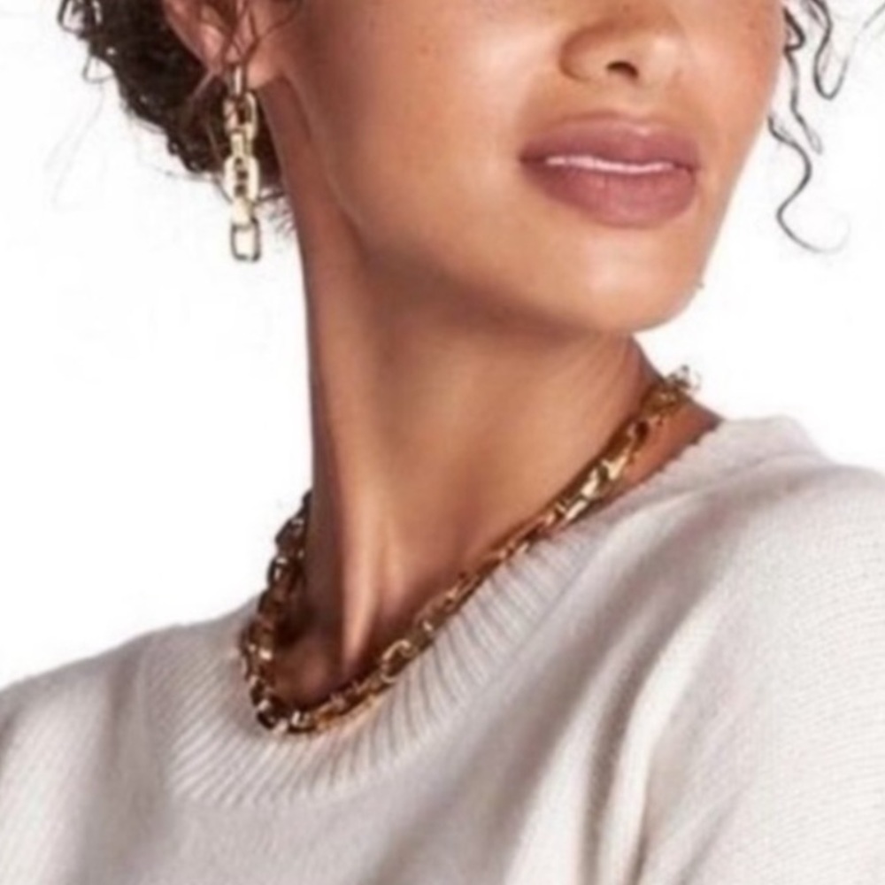 EDDIE BORGO Gold Supra chunky chain link Necklace & Earring set